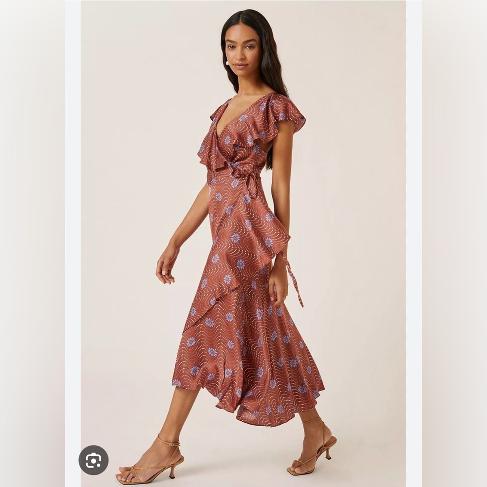 NWT Anthropologie Dress sz Small brown motif